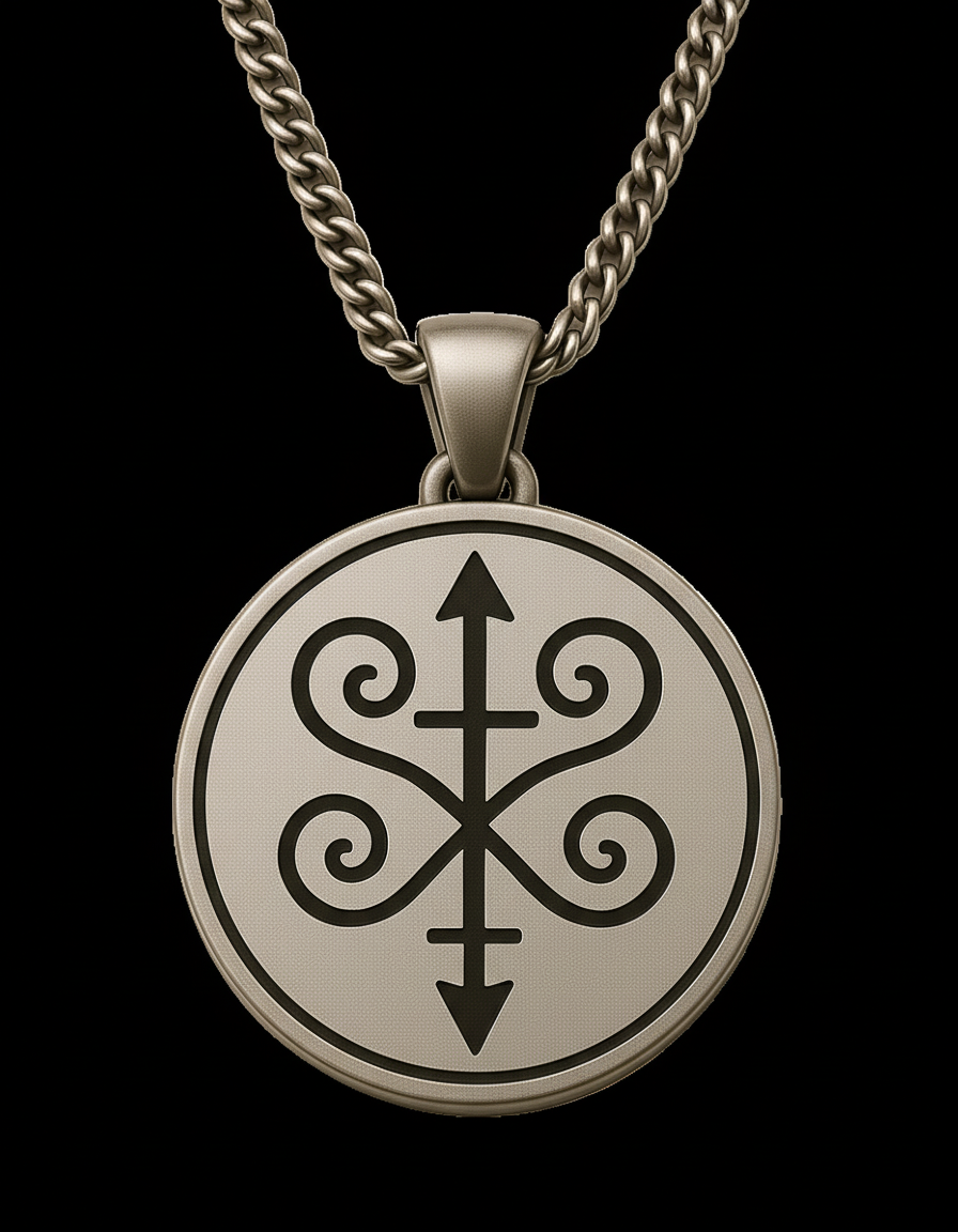 Custom amulet sample, sealed silver