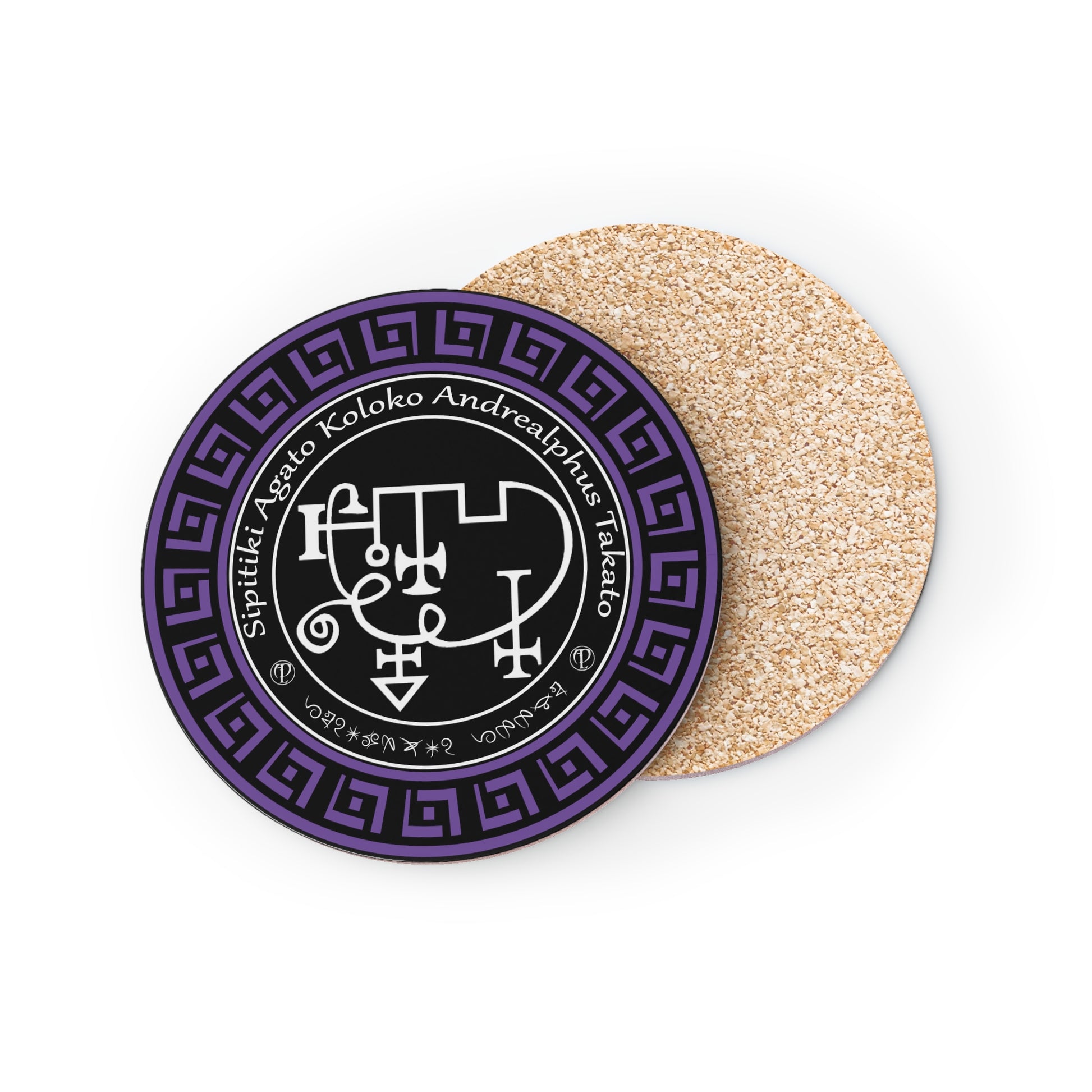 Demon Andrealphus Coaster 4 stuks met Sigil en Enn - Abraxas Amulets ® Magic ♾️ Talismans ♾️ Inisiasies