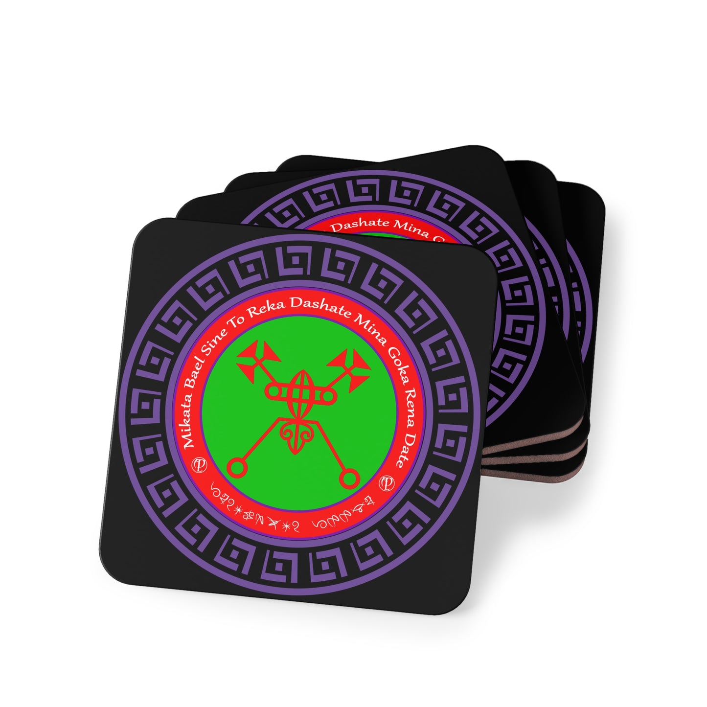 Demon Bael Coaster 4pcs oo leh Sigil iyo Enn - Abraxas Amulets ® Magic ♾️ Talismans ♾️ Bilaabooyin