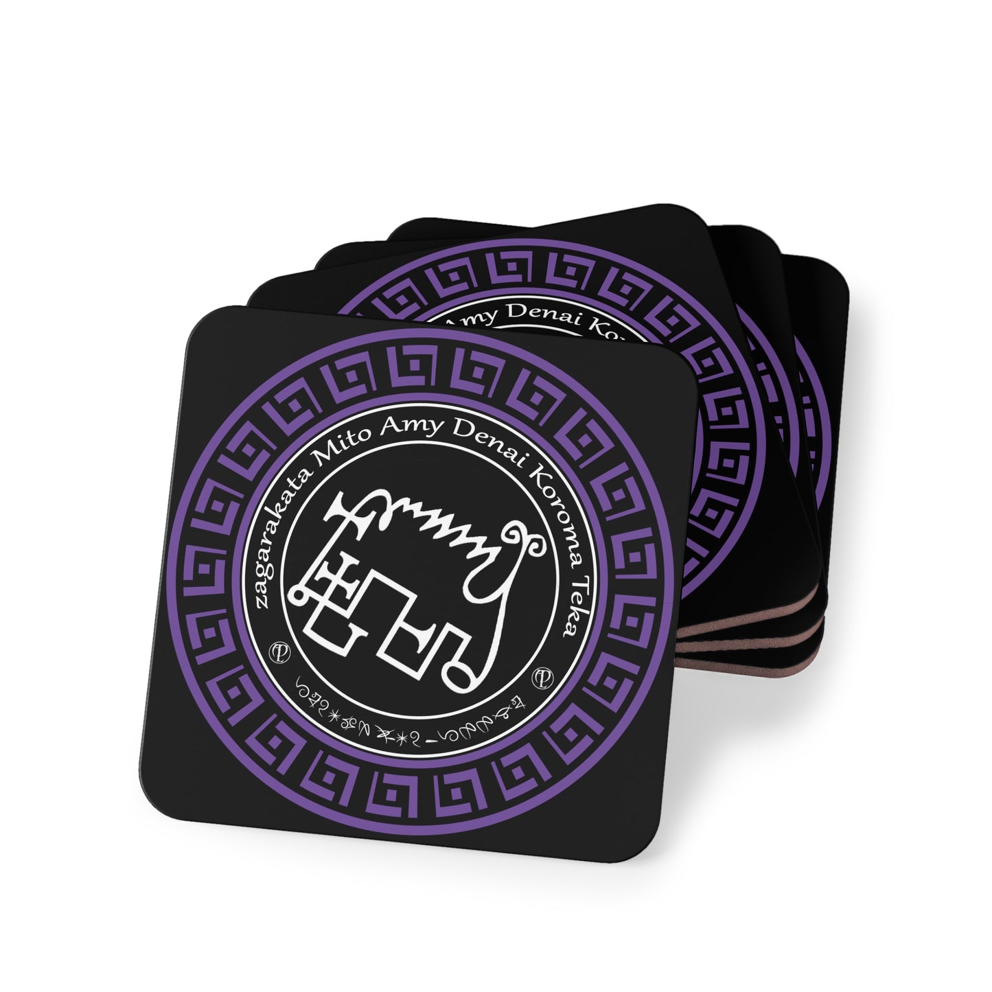 Demon Amy Coaster 4pcs saita tare da sigil da enn - Abraxas Amulets ® Magic ♾️ Talismans ♾️ Ƙaddamarwa