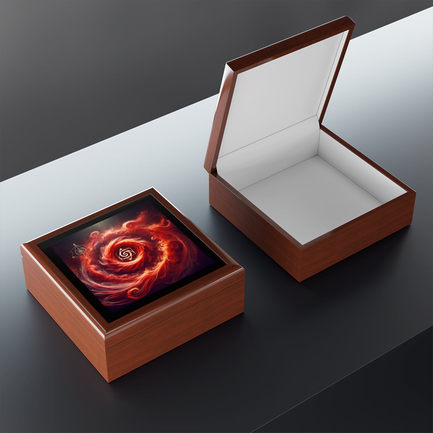 Red Energy Portal Jewelry Box to store your talismans and rings