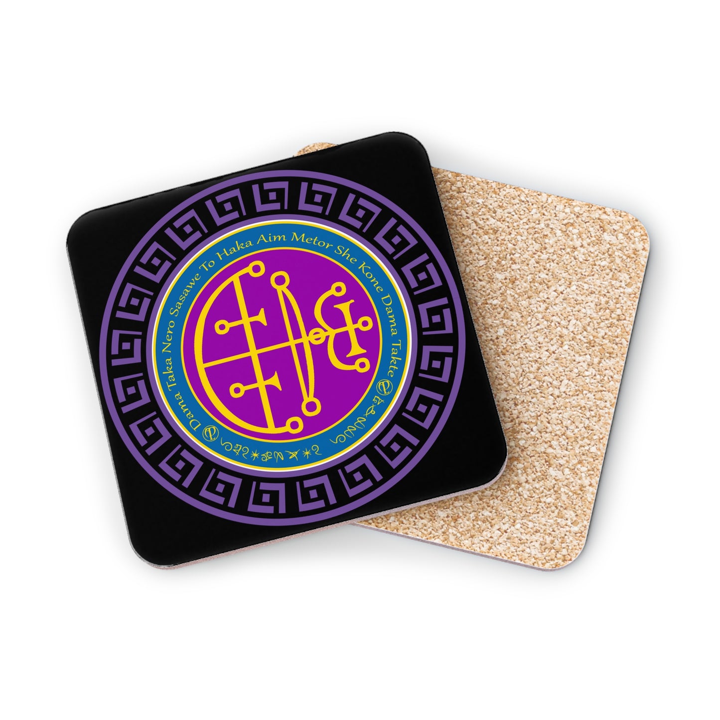 Demon Aim Coaster 4pcs ជាមួយ Sigil និង Enn - Abraxas Amulets ® Magic ♾️ Talismans ♾️ ការចាប់ផ្តើម