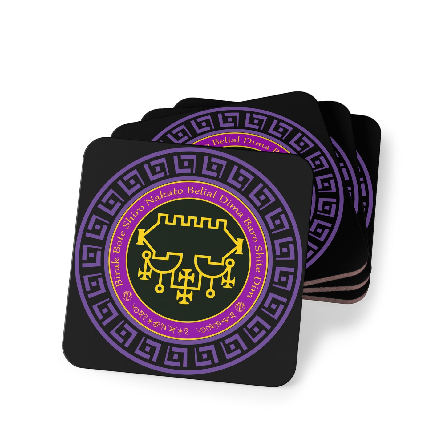 Demon Belial Coaster Set 4pcs - Abraxas Amulets ® Magic ♾️ Talismans ♾️ Tionscnaimh