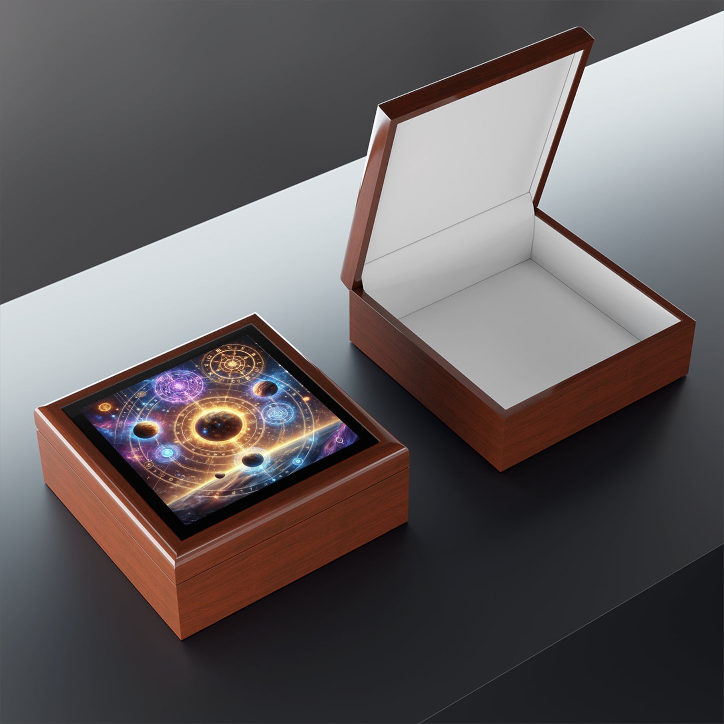 Planetary Magic Gold Energy Jewelry Box to store your talismans and rings