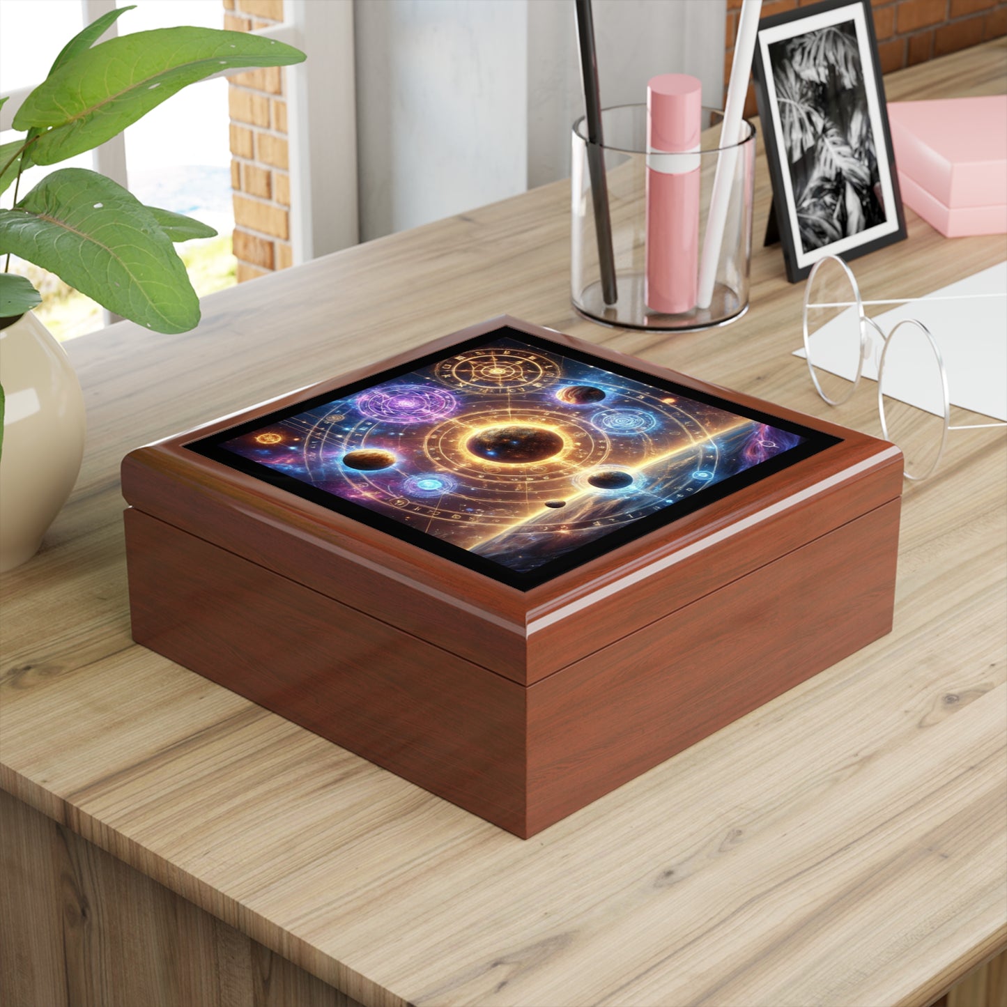 Planetary Magic Gold Energy Jewelry Box to store your talismans and rings