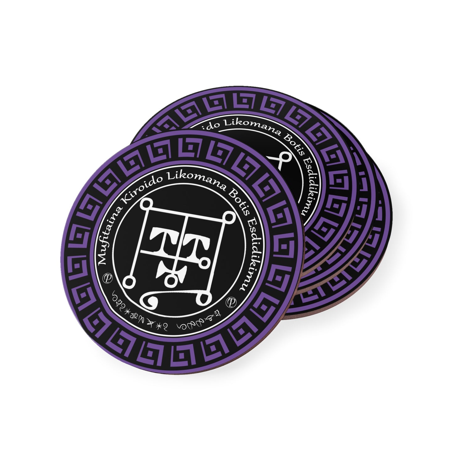 Demon Botis Coaster 4pcs karo Sigil lan Enn - Abraxas Amulets ® Magic ♾️ Jimat ♾️ Inisiasi