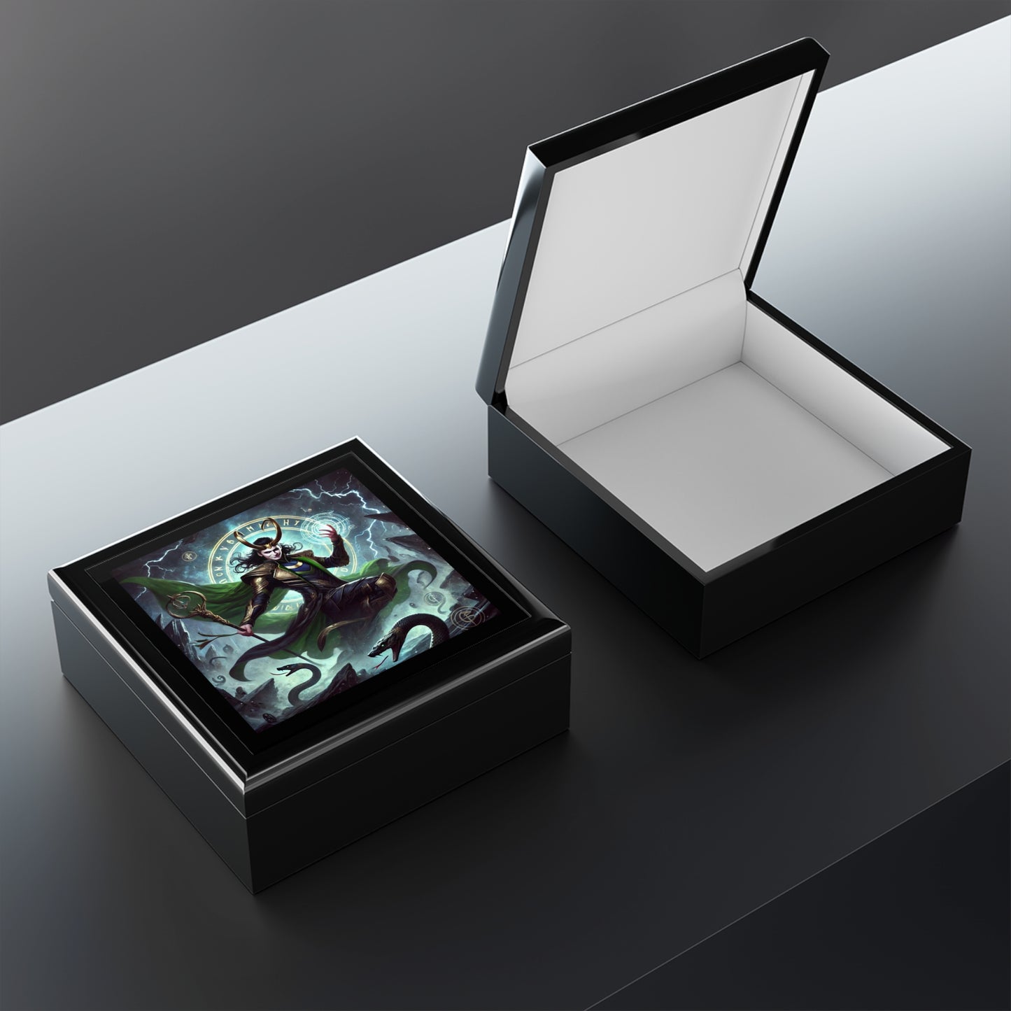 Norse Viking God Loki Jewelry Box to store your talismans and rings