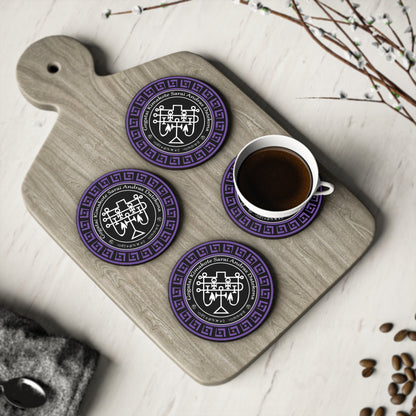 Demon Andras Coaster 4pcs set with Sigil and Enn - Abraxas Amulets ® Magic ♾️ Talismans ♾️ Initiations