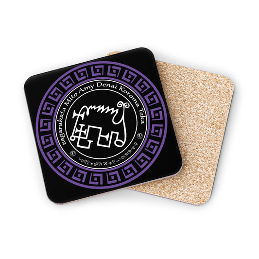 ឈុត Demon Amy Coaster 4pcs ជាមួយ sigil និង enn - Abraxas Amulets ® Magic ♾️ Talismans ♾️ ការចាប់ផ្តើម