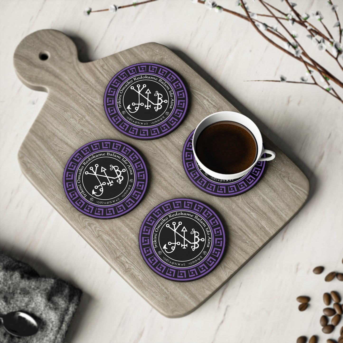 Set Demon Balam Coaster 4pcs - Abraxas Amulets ® Magic ♾️ Talismans ♾️ Initiations