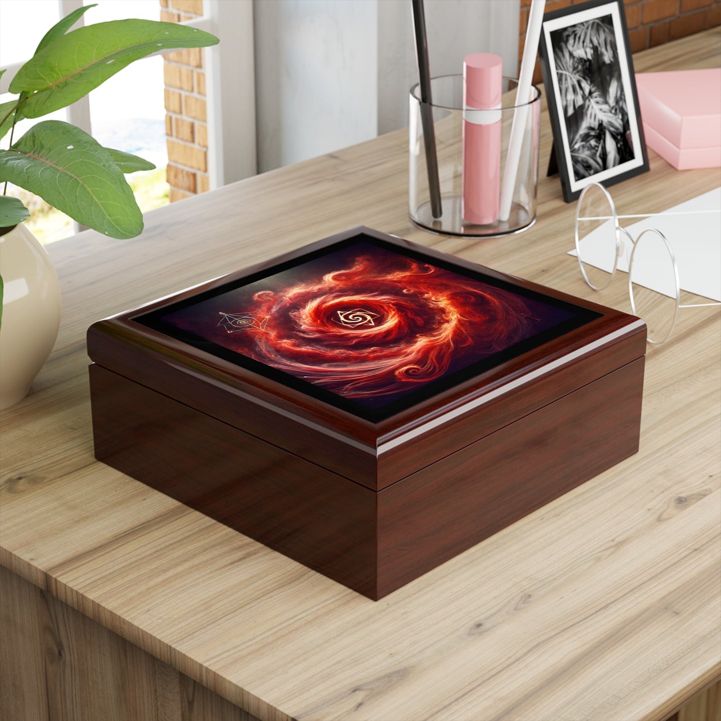 Red Energy Portal Jewelry Box to store your talismans and rings