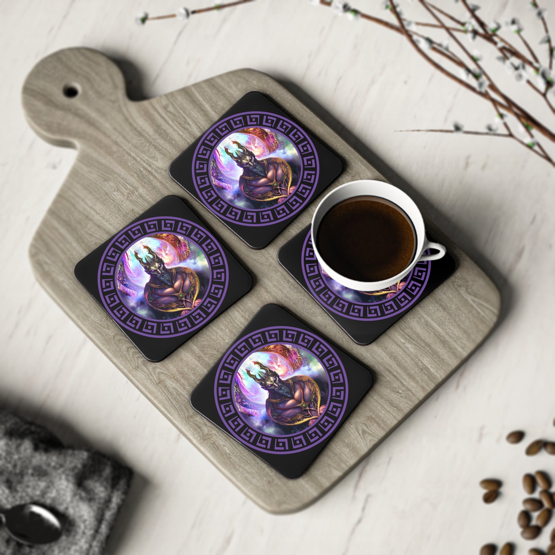 Demonology Coasters - 4pcs - Abraxas Amulets ® Magic ♾️ தாயத்துகள் ♾️ துவக்கங்கள்