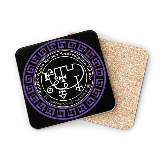 Demon Andrealphus Coaster 4 dona Sigil va Enn bilan - Abraxas Amulets ® Magic ♾️ Talismans ♾️ Boshlanishlar
