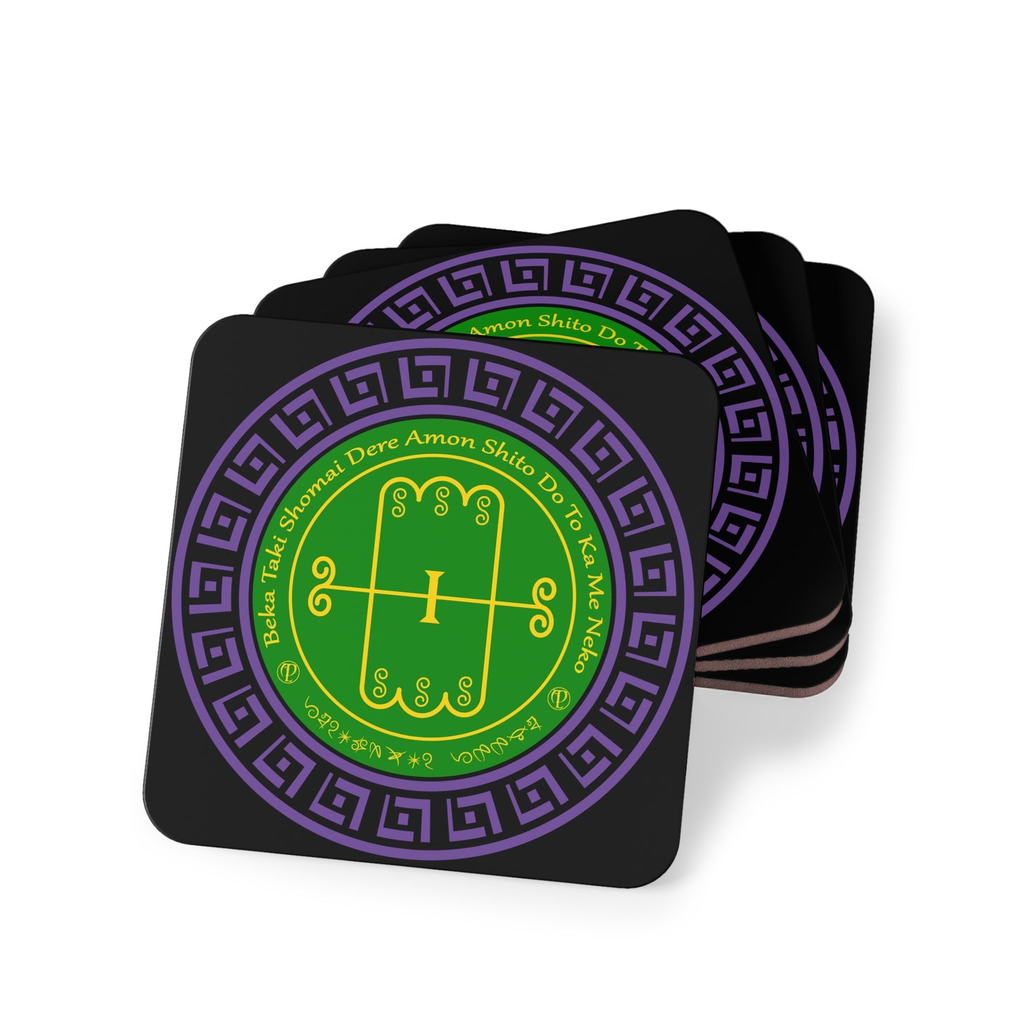 Demon Amon Coaster 4 pezzi con sigillo ed Enn - Abraxas Amulets ® Magia ♾️ Talismani ♾️ Iniziazioni