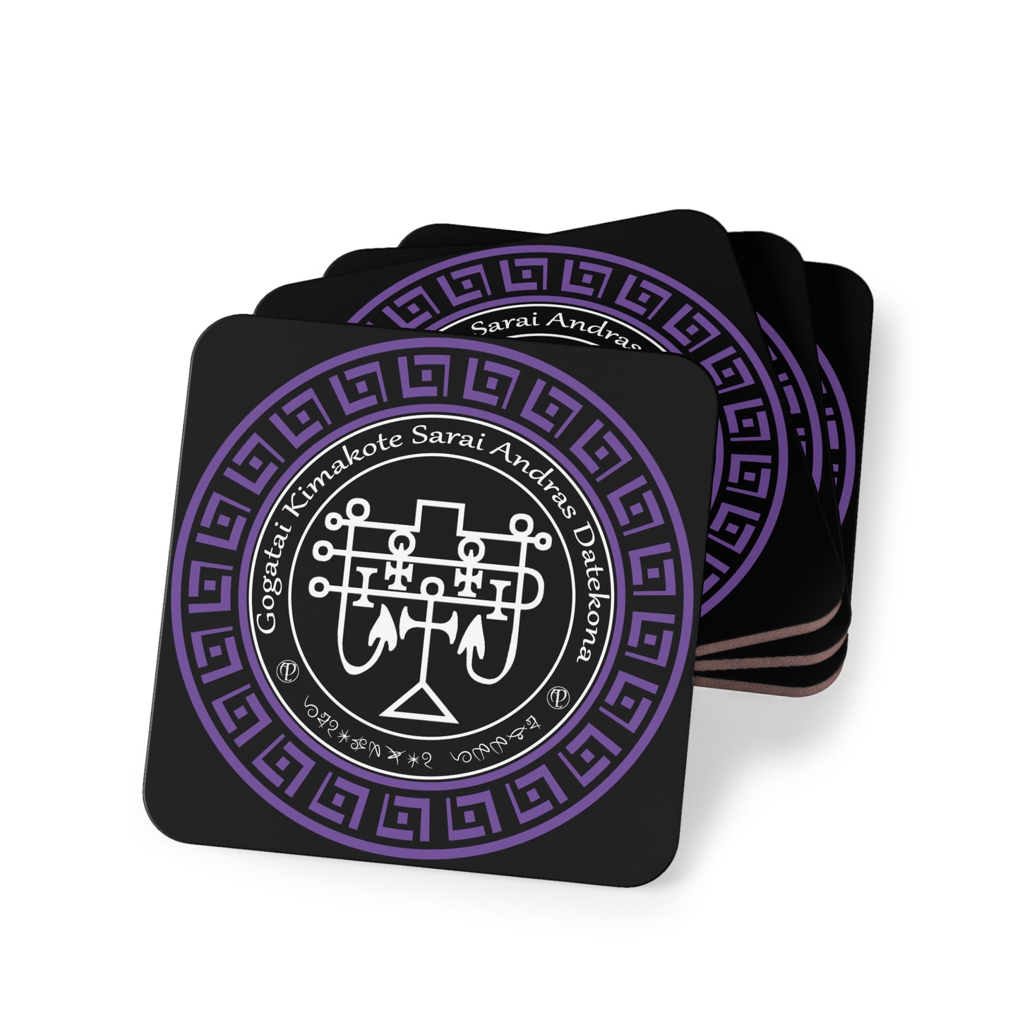 ชุด Demon Andras Coaster 4 ชิ้นพร้อม Sigil และ Enn - Abraxas Amulets ® Magic ♾️ Talismans ♾️ Initiations