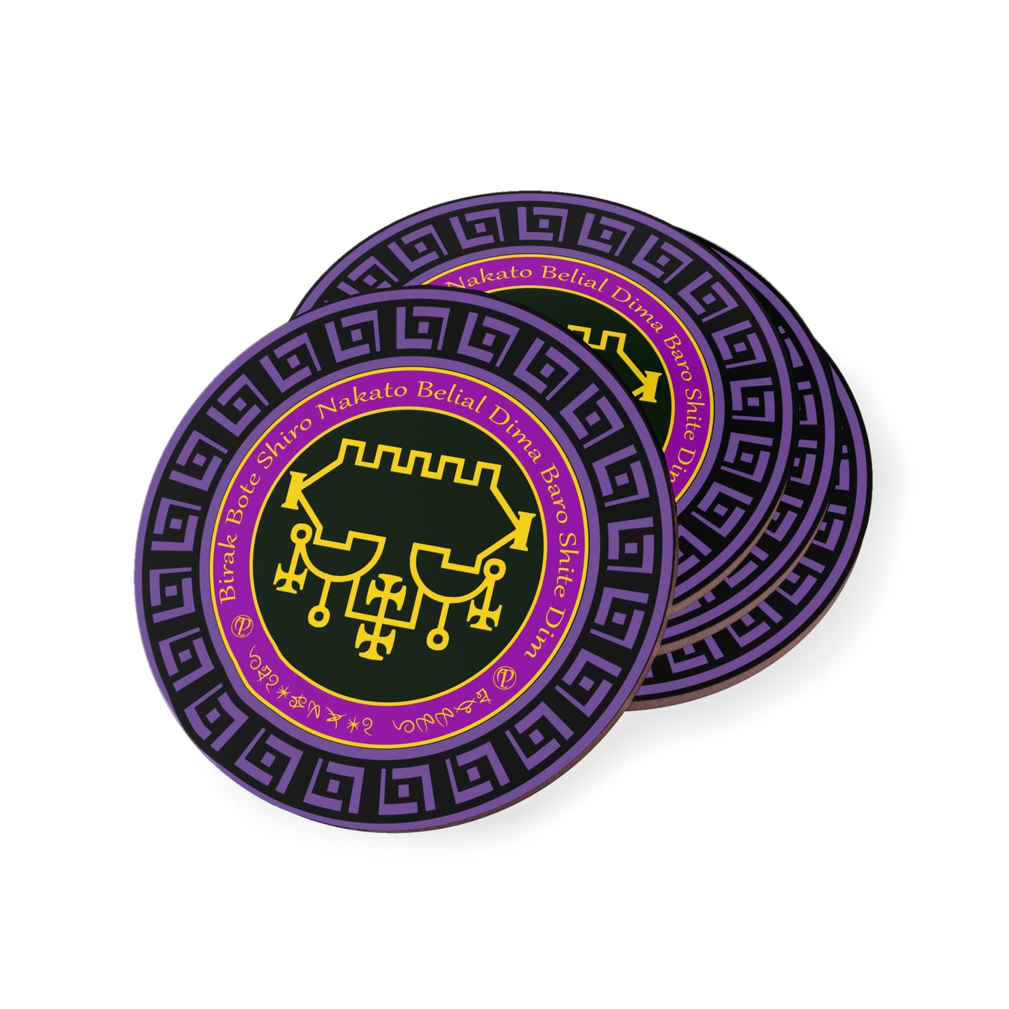 Demon Belial Coaster 4 pieza multzoa - Abraxas Amulets ® Magic ♾️ Talismans ♾️ Hastapenak