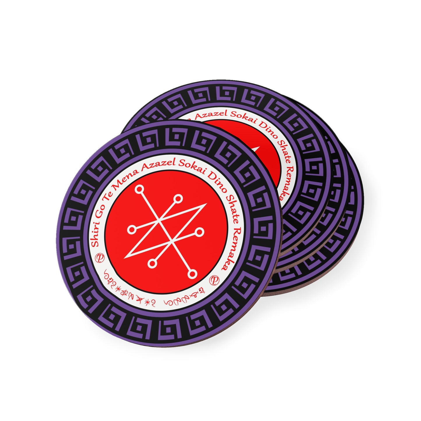 Dæmon Astaroth Coaster 4 stk med Sigil og Enn - Abraxas Amulets ® Magic ♾️ Talismaner ♾️ Indvielser