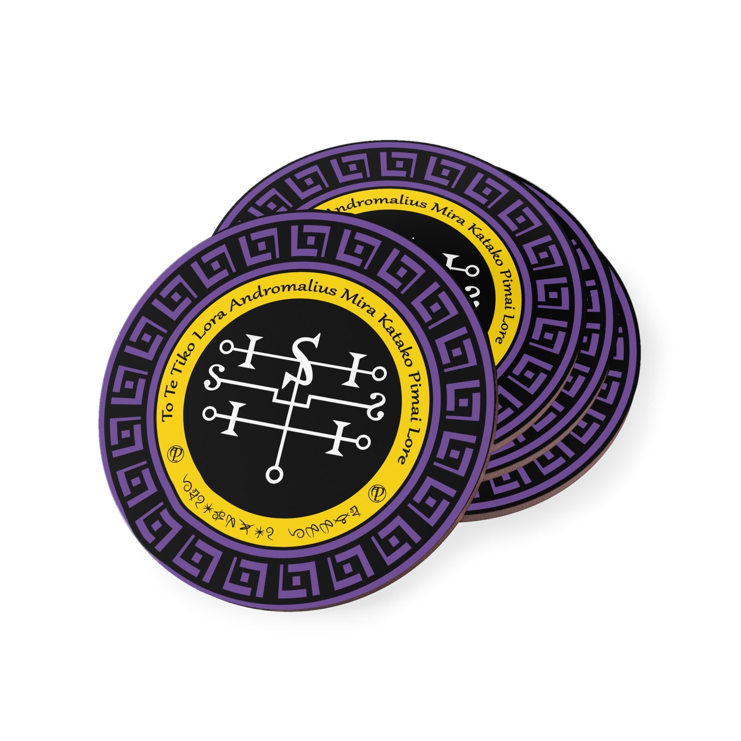 Dæmon Andromalius Coaster 4 stk med Sigil og Enn - Abraxas Amulets ® Magic ♾️ Talismaner ♾️ Indvielser