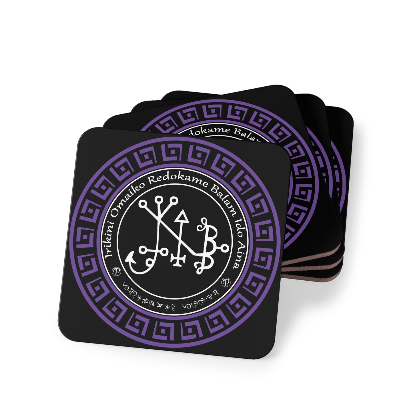 Demon Balam Coaster 4 stk sett - Abraxas Verndargripir ® Magic ♾️ Talismans ♾️ Upphafnir