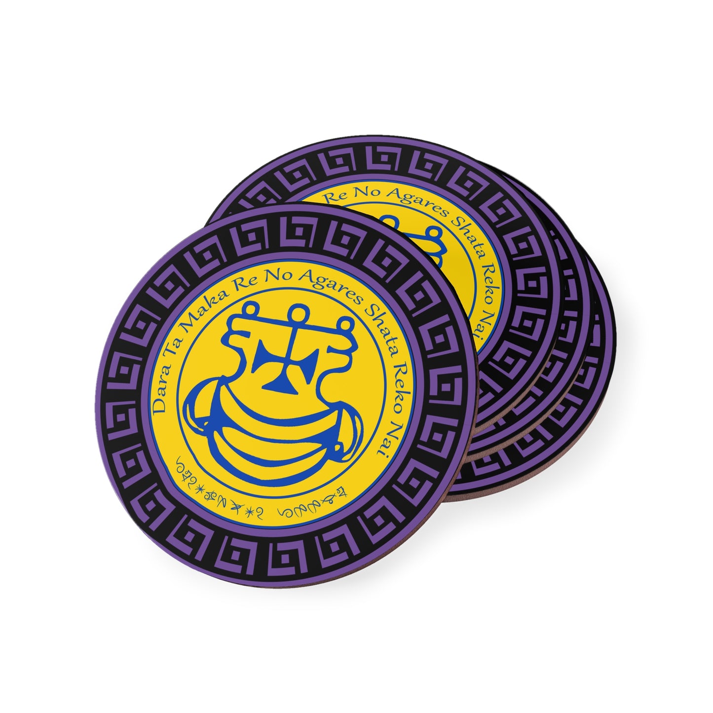 Demon Agares Coaster 4pcs tare da Sigil da Enn - Abraxas Amulets ® Magic ♾️ Talismans ♾️ Ƙaddamarwa