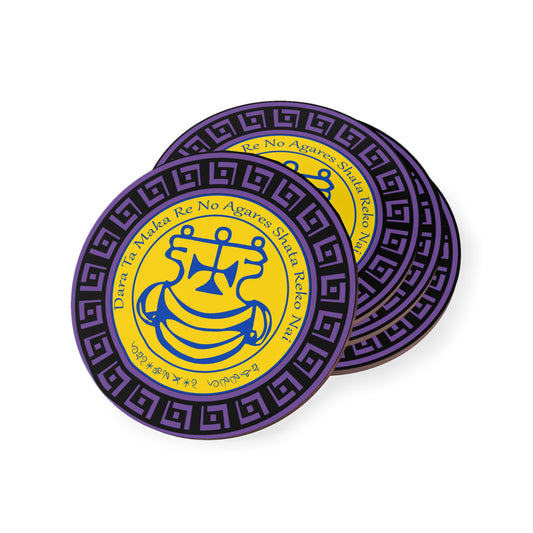 Demon Agares Coaster 4pcs nga adunay Sigil ug Enn - Abraxas Amulets ® Magic ♾️ Talismans ♾️ Initiations