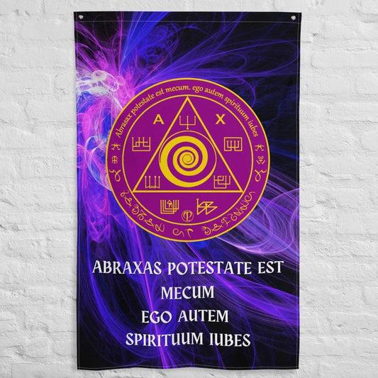 پرچم Abraxas Mandala برای هماهنگی - فراخوانی و کار معنوی با 7 روح المپیک - Abraxas Amulets® Magic ♾️ Talismans ♾️ Initiations