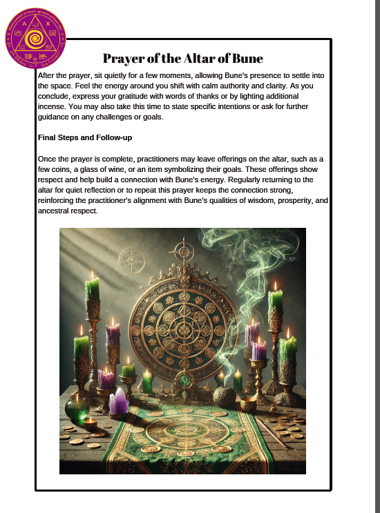 Grimoire of Bune Spells & Rituals for mediums and clairvoyance skills