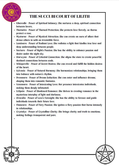 Grimoire of Lilith Spells & Rituals for Success, Respect and Invoke Succubus & Incubus - Abraxas Amulets ® Magic ♾️ Talismans ♾️ Initiations