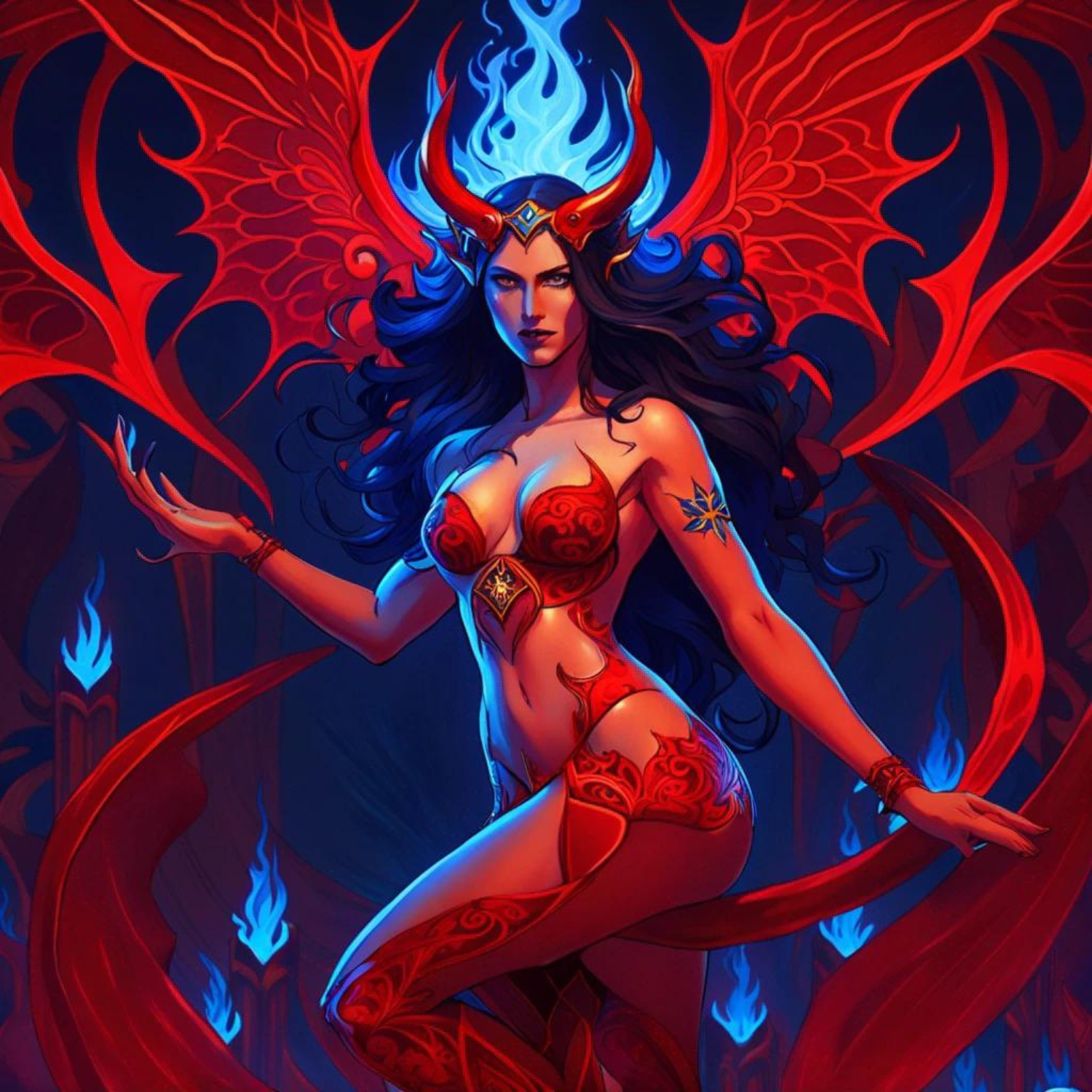 Demon Art: Succubus Astraela van Lilith's Court - Abraxas Amulets ® Magic ♾️ Talismans ♾️ Inisiasies