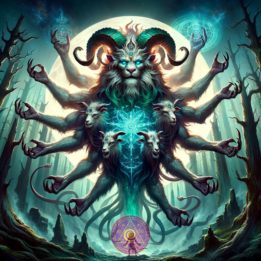 Åndelig veggkunst av Demon Buer med mange hoder, Buer-tapet, Buer-plakat, Demon-plakat - Abraxas Amulets ® Magic ♾️ Talismaner ♾️ Initiasjoner