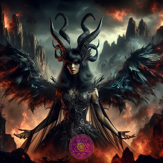 Wal Ysbrydol Celf Lilith, Papur Wal Lilith, Poster Lilith, Poster Demon - Abraxas Amulets ® Hud ♾️ Talismans ♾️ Cychwyniadau