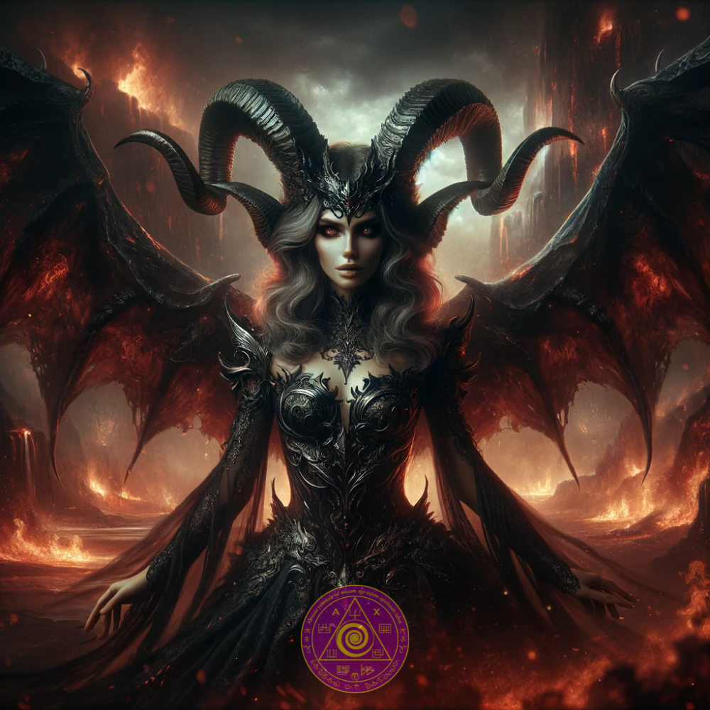 Ruhaniya Art Art of Demon Lilith, Lilith Wallpaper, Lilith Poster, Demon Poster - Abraxas Amulets ® Magic ♾️ Talismans ♾️ Ƙaddamarwa