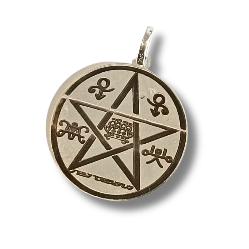 Pentagram-amulet van Demon Paimon vir leierskap en invloed