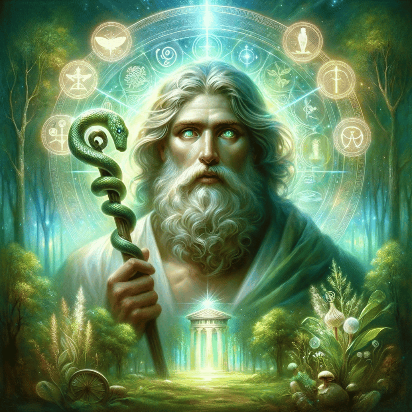 Abraza la gracia de la salud: Dios griego Asclepio - Abraxas Amuletos ® Magia ♾️ Talismanes ♾️ Iniciaciones