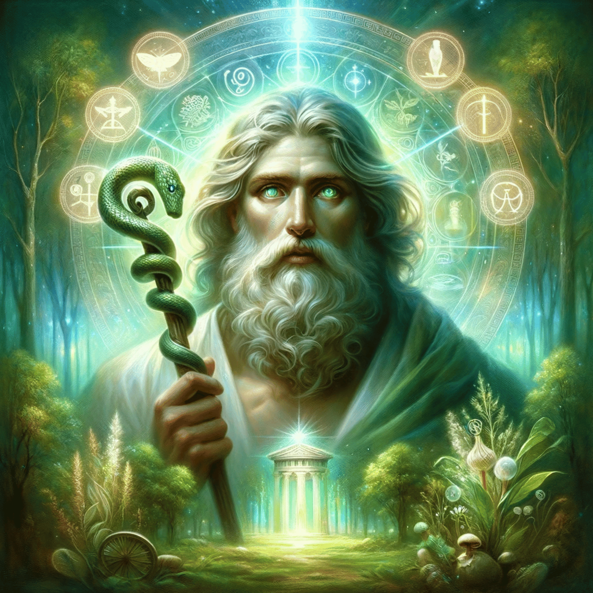 Syleile terveyden armoa: Kreikan jumala Asclepius - Abraxas Amulets ® Magic ♾️ Talismaanit ♾️ vihkimykset