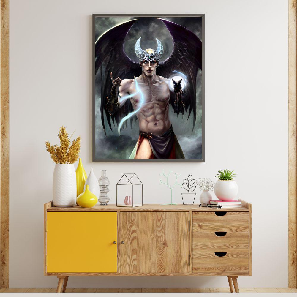 Spiritual-Wall-Art-of-Dark-Demon-Paimon-with-Silver-light-Paimon-Wallpaper-Paimon-Poster-Demon-Poster-2