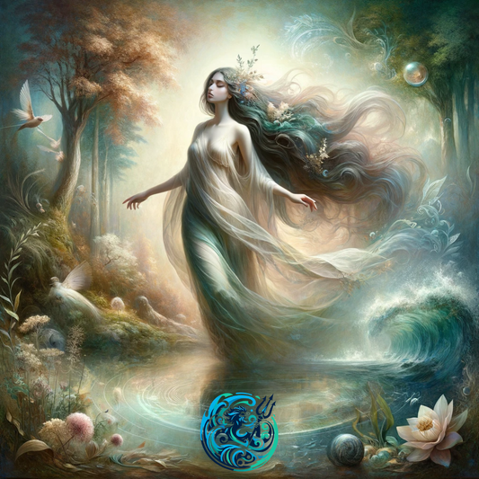 Clymene's Etheral Grace: Atklājiet okeāna nimfas mirdzumu — Abraxas Amulets® maģija ♾️ Talismani ♾️ Iniciācijas