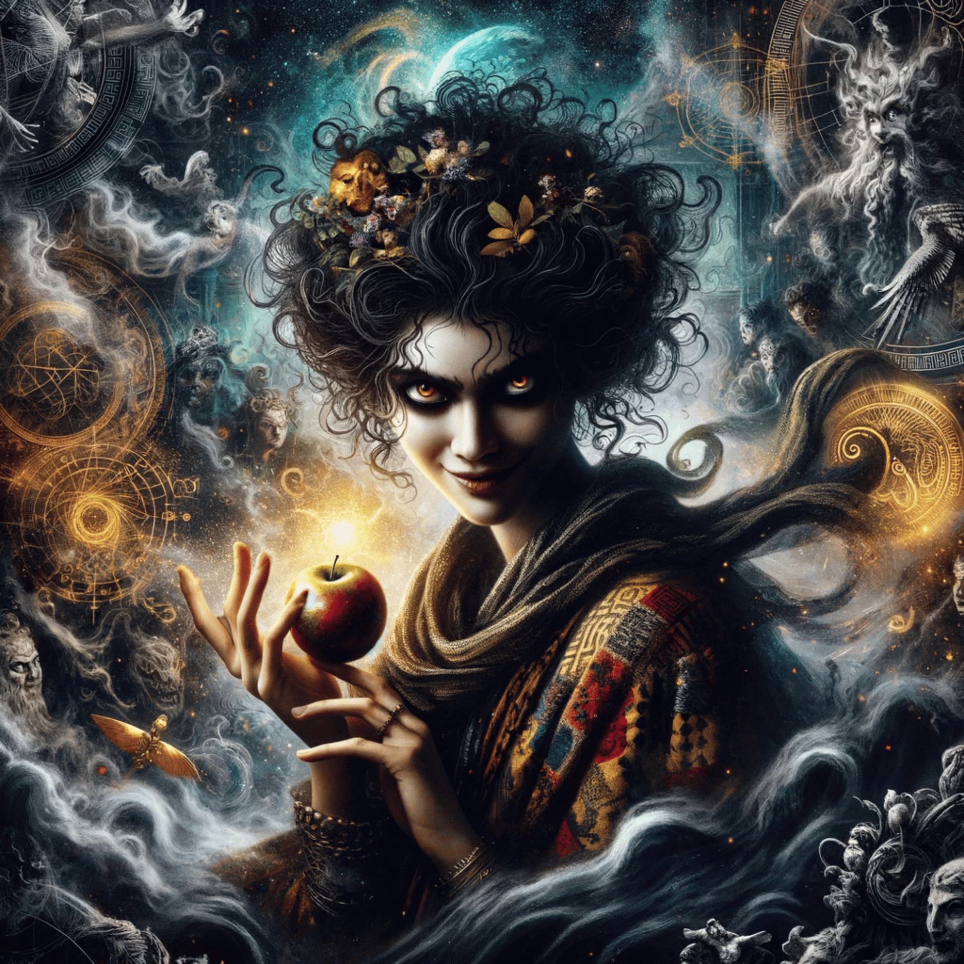 Embrace Chaos and Discord: Goddess Eris Art - Abraxas Amulets ® Magic ♾️ Talismans ♾️ ການລິເລີ່ມ