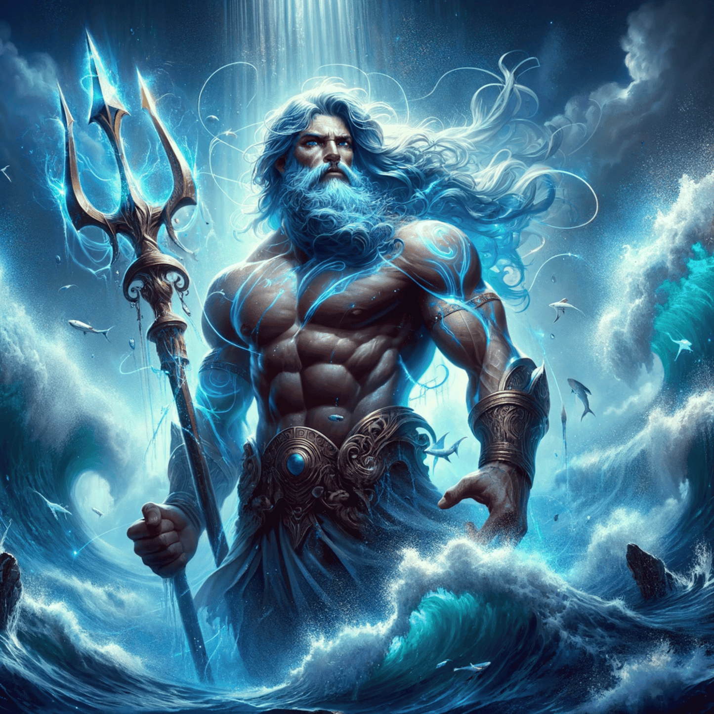 Upplev havets kraft: Grekisk gud Poseidonkonst - Abraxas Amulets ® Magic ♾️ Talismaner ♾️ Initiationer